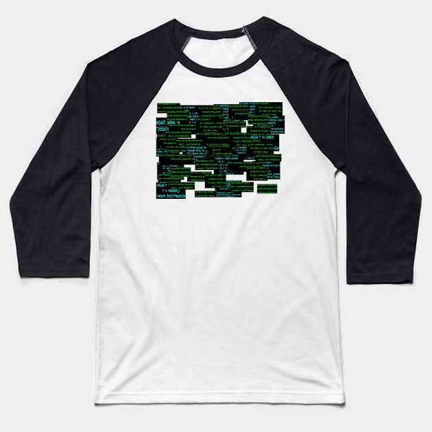 GreenAndBlueCodev1.1 Baseball T-Shirt by findingNull